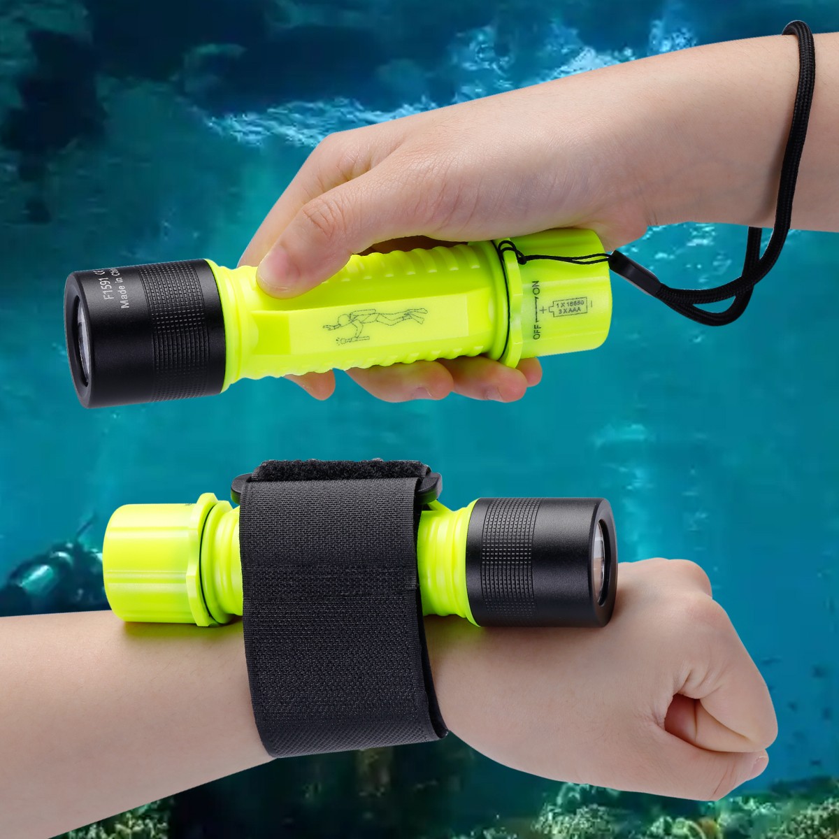 Underwater 80ft Diving Flashlight Waterproof Scuba Dive Torch Snorkeling Light