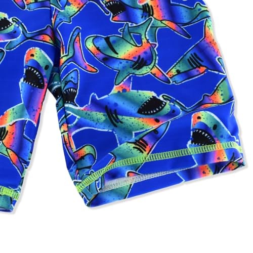 Boys UPF 50+ Long Sleeve Rash Guard and Swim Trunks Outfit Set 3-4T Green Shark