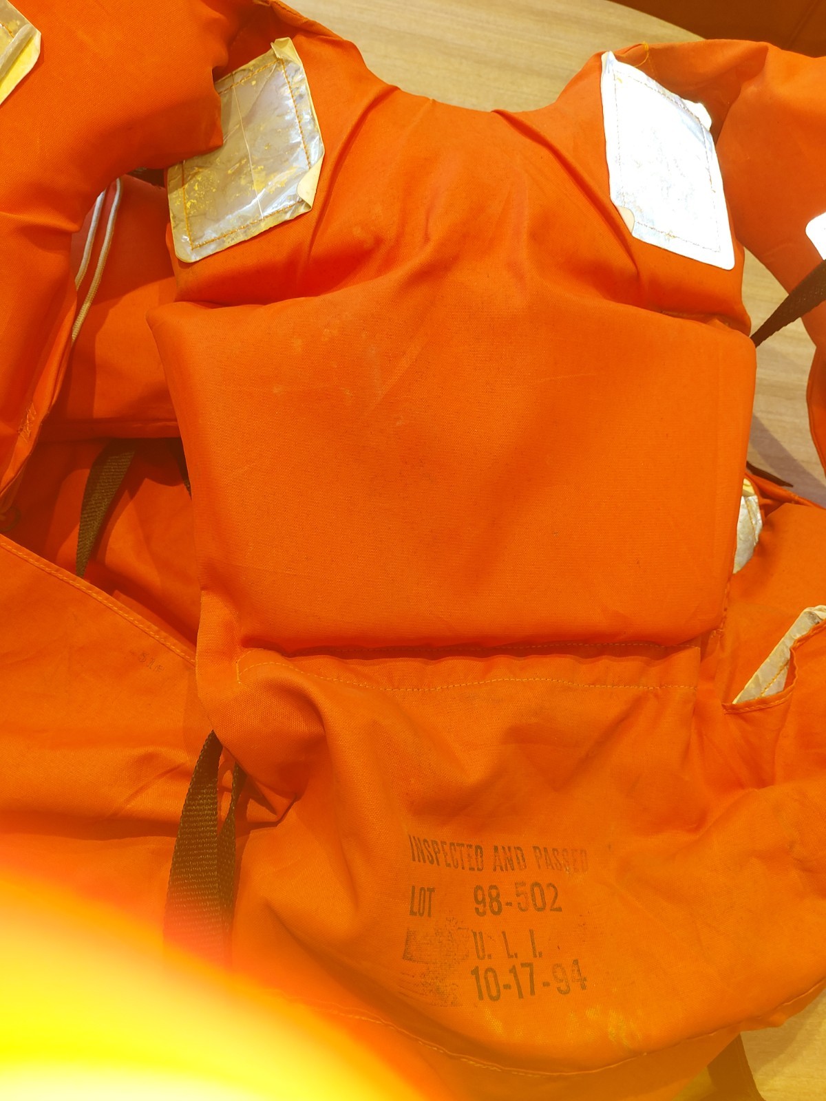 2 off shore life jackets adult type 1. The Safegard Corp style 198