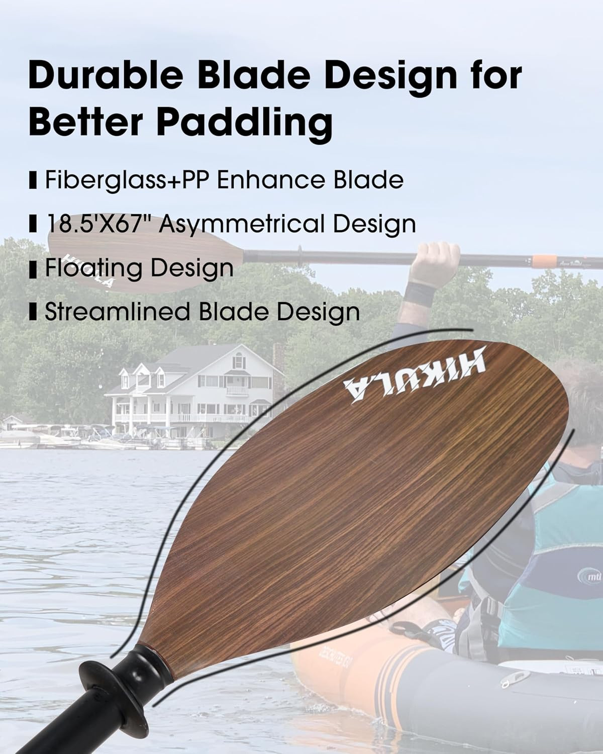 Kayak Paddles Aluminum Shaft Paddle with Nylon Blades, Floating Adjustable Kayak