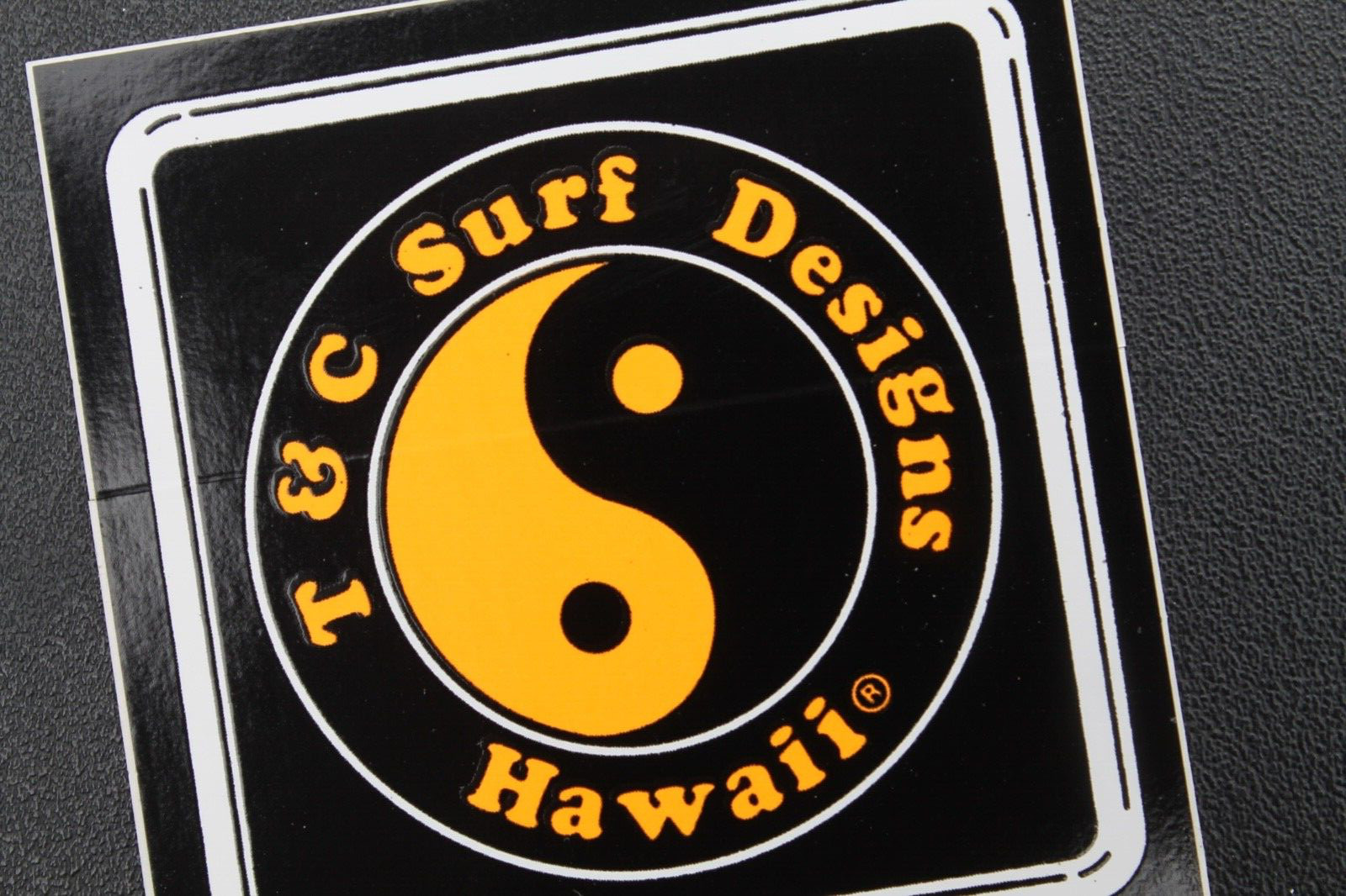 T&C Town & Country Surfboards 80’s Neon Orange Black OG Hawaii Surfing STICKER