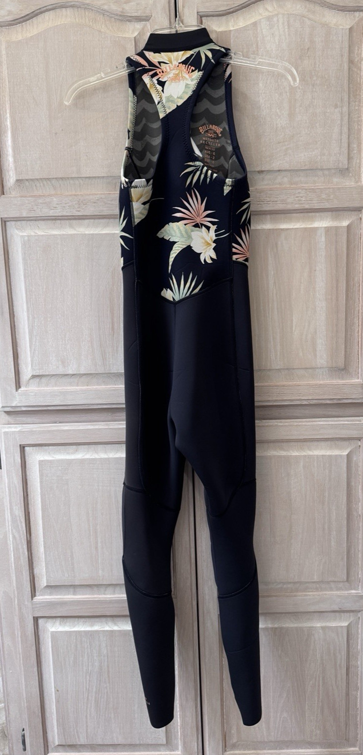 Billabong Salty Jane Black Tropical Full Surf Capsule Wetsuit Sleeveless Size 2