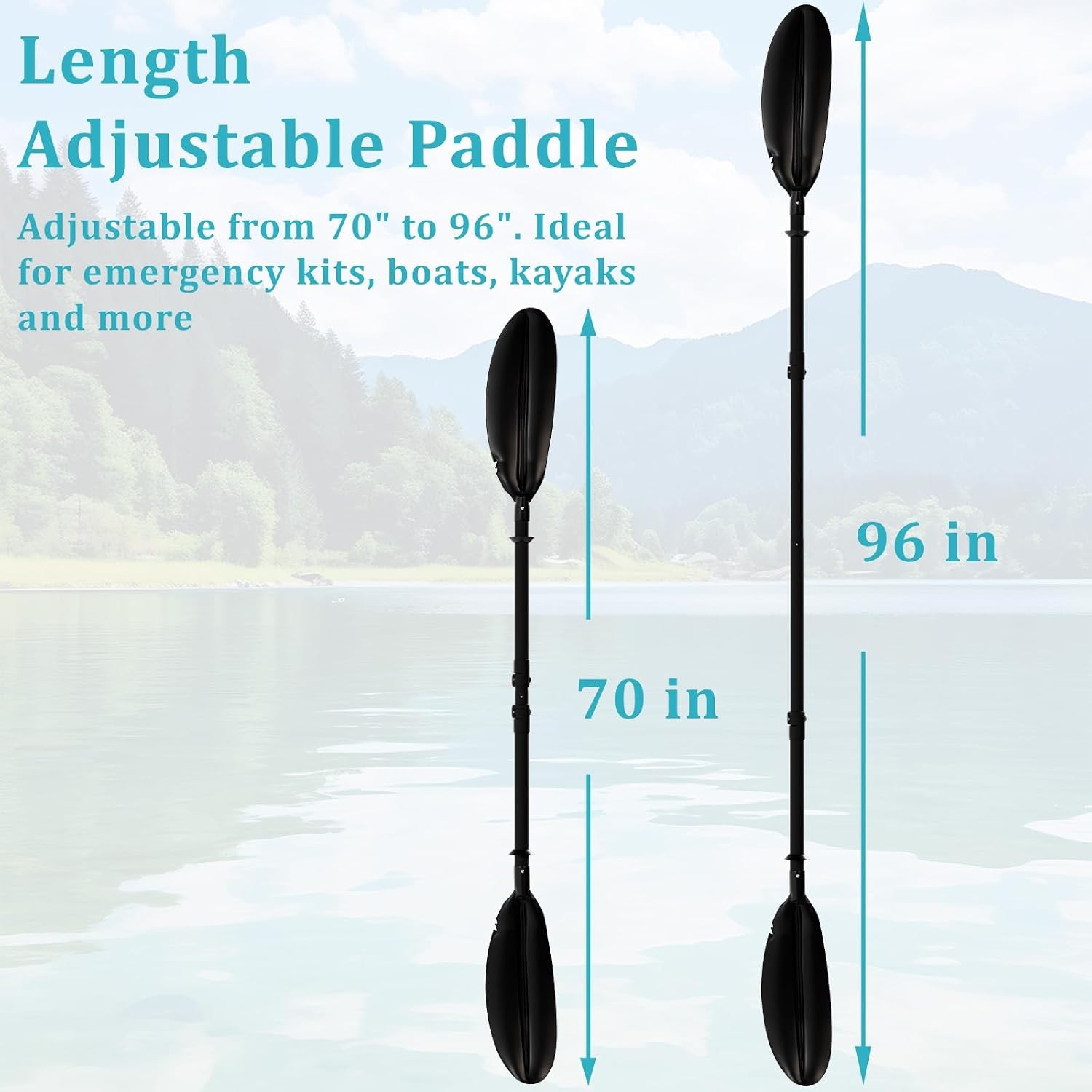 Floating Kayaking Oars,Paddle Board Paddle Detachable Adjustable Alloy Shaft …