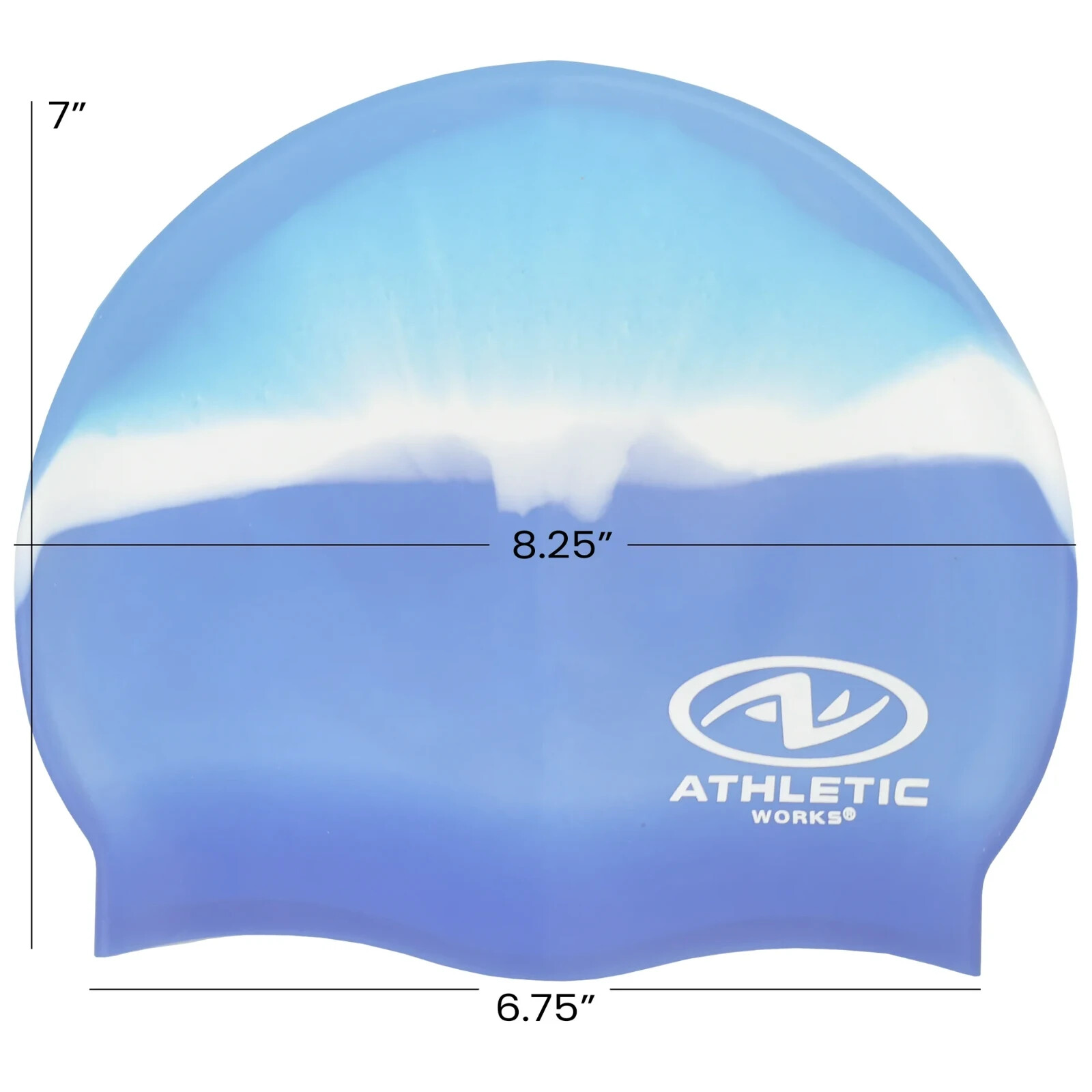 ATHLETIC WORKS Junior / Youth Swim Cap 100% Silicone Latex Free – Ice Blue