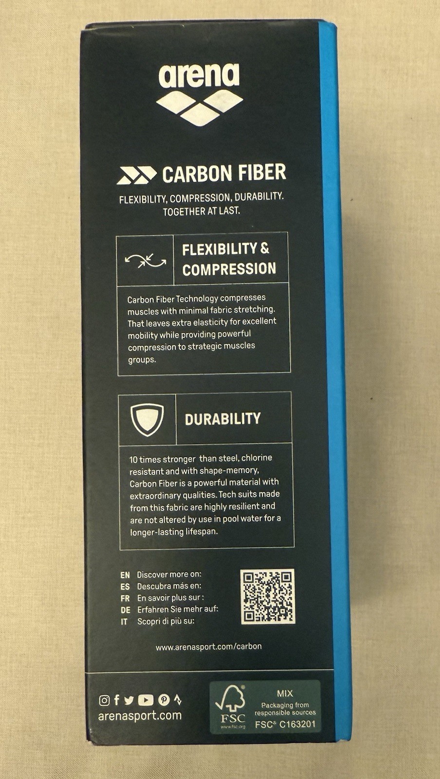 Arena Powerskin Carbon Glide Carbon Fiber Competitive Techsuit Size 26 Black