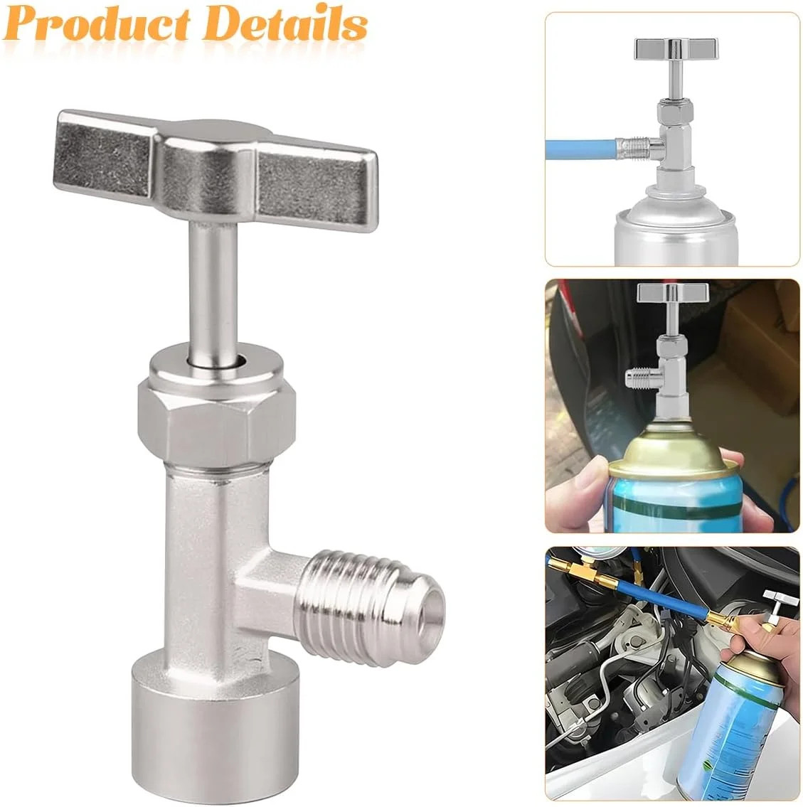 Automotive R134A Self Sealing Can Tap AC Puncture Freon Can Tap R134A Adapter