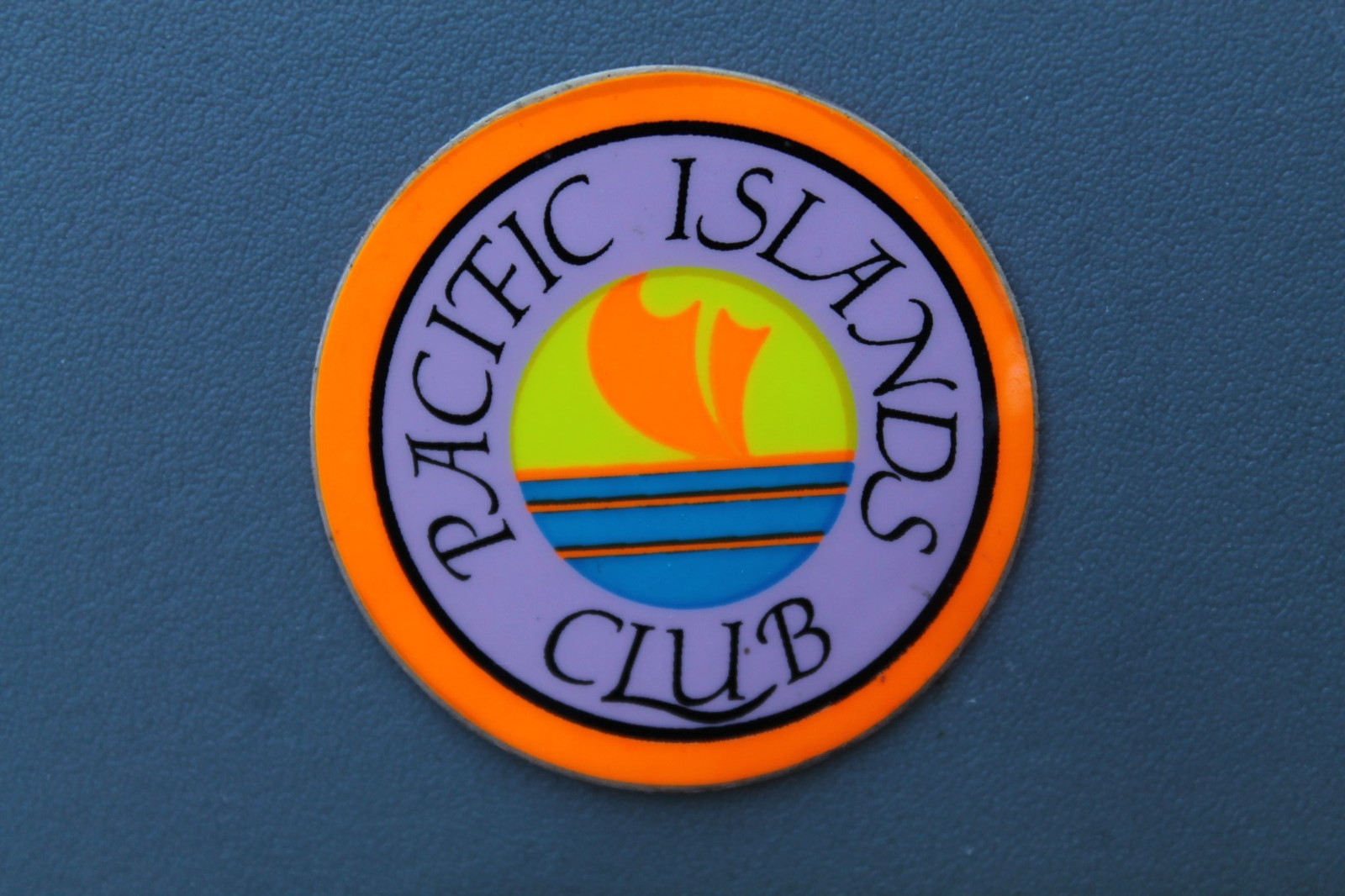 Pacific Islands Club Neon Orange 80’s Hawaii Aloha V71A Vintage Surfing STICKER