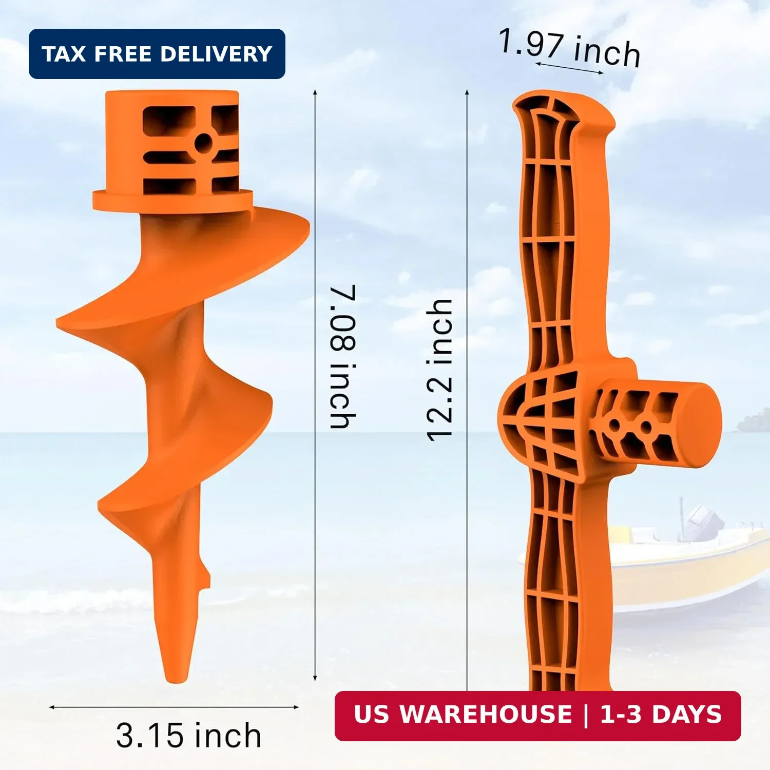 itayak Sand Dock Auger Kit for PVC Sandbar Anchors, Fits 1.5″ SCH 40 PVC Tubing
