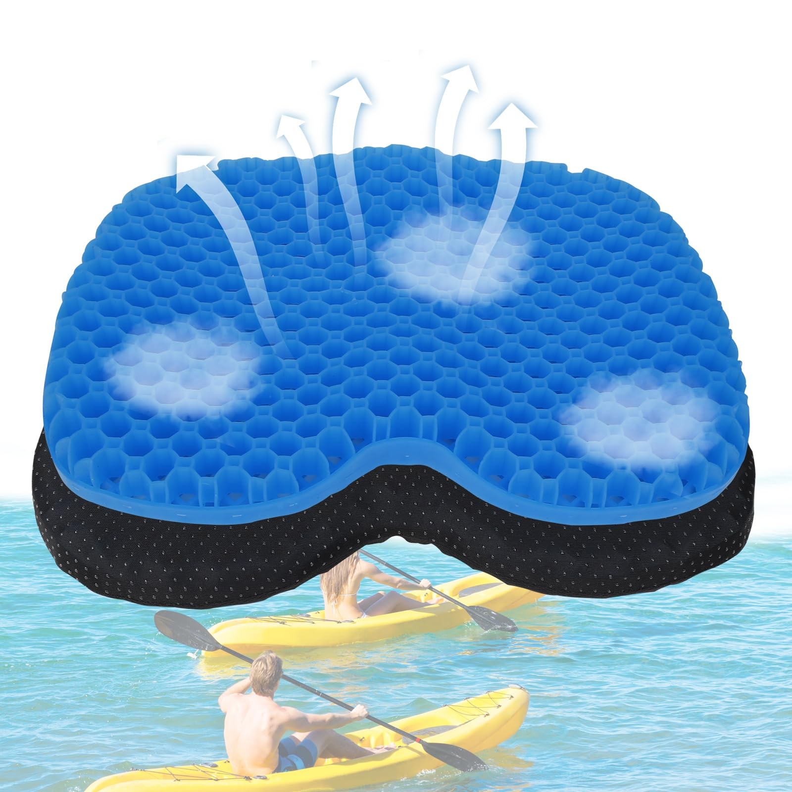 Waterproof Anti-Slip Kayak Seat Cushion Gel Pad for Fishing & Comfort