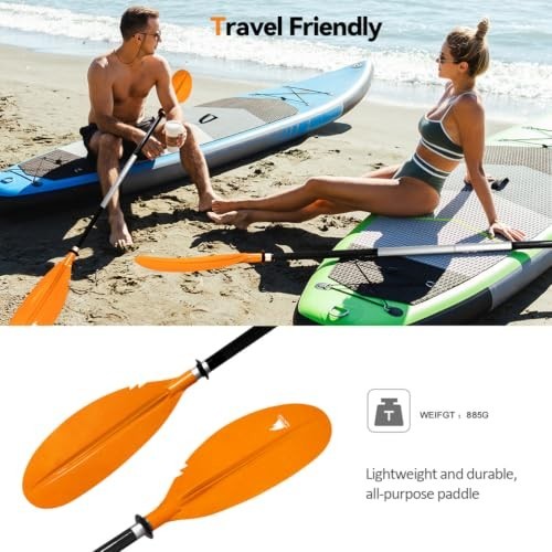 Karltion Adjustable Kayak Paddle Aluminum Alloy Shaft Glass Fiber Blade