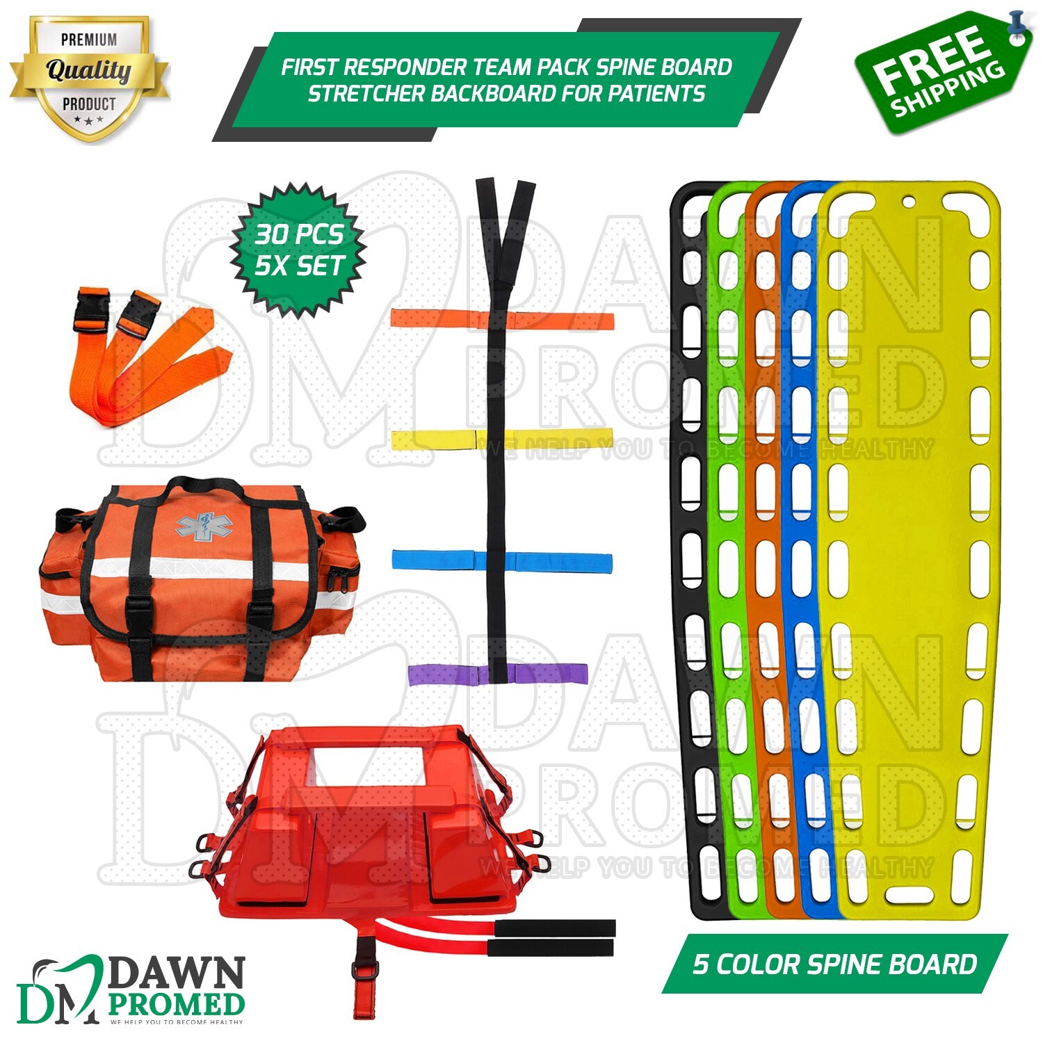 First Responder Team Pack Spine Board Ambulance Stretcher Backboard for Patients