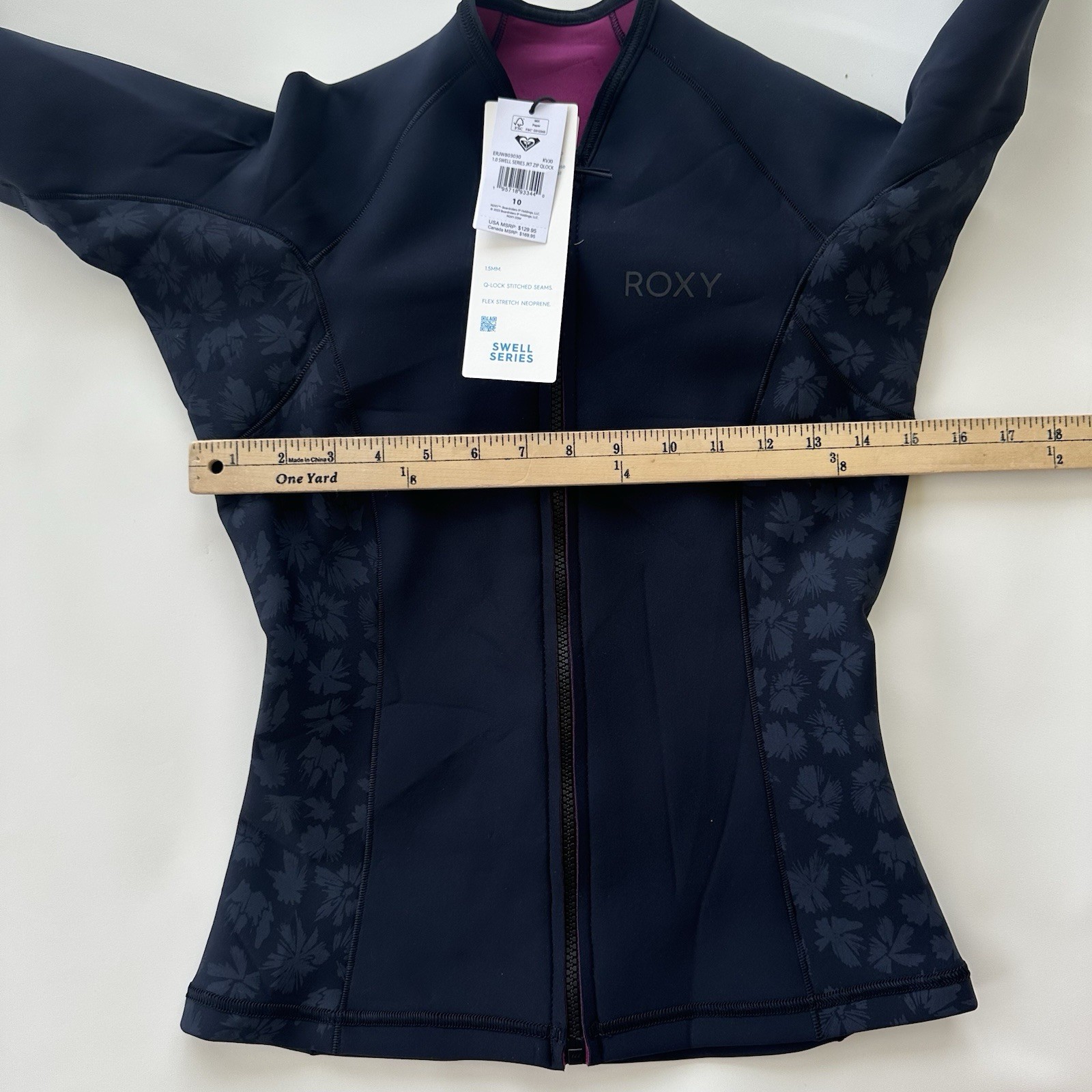 NWT ROXY Size 10 1.0 Swell Series Wet Suit Jacket Zip Qlock – Women’s Swim Beach