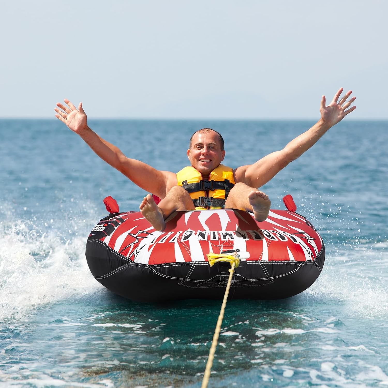 ZOOMBROS 2-Person Towable Tube, Secure Cockpit, Quick Connector for Boating