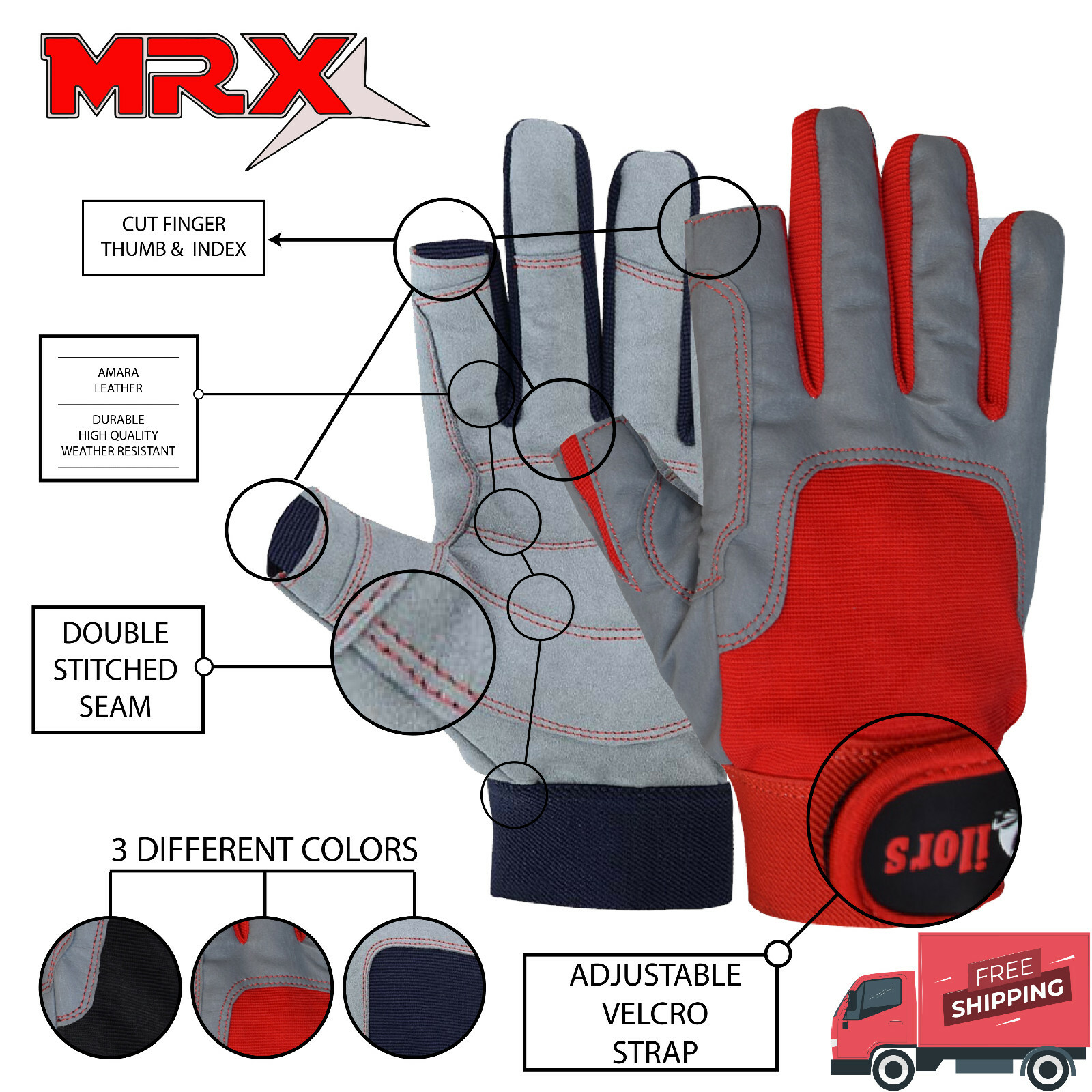 Sailing Gloves Cut Finger Grip Kayaking Surfing Fishing Men Women Deckhand Glove