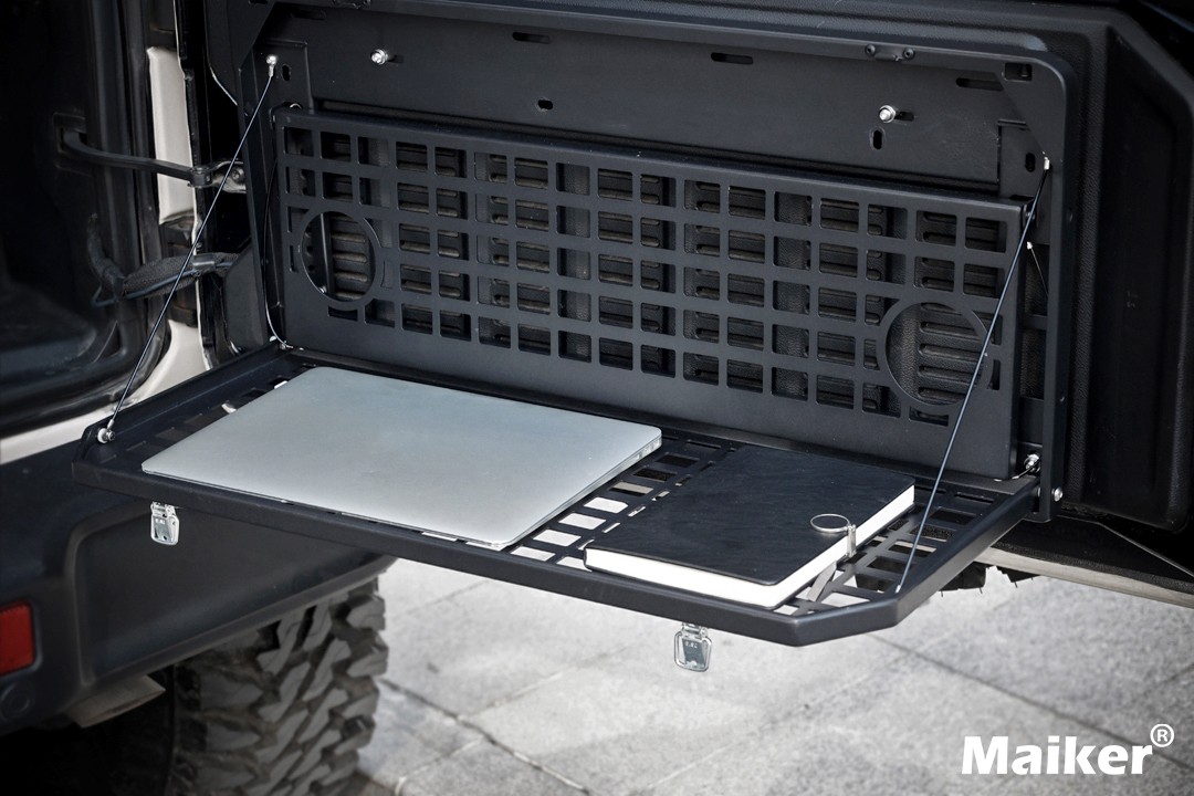 Tailgate Table for Jeep Wrangler JK JL, Folding 2-Tier Cargo Rack Molle Panel