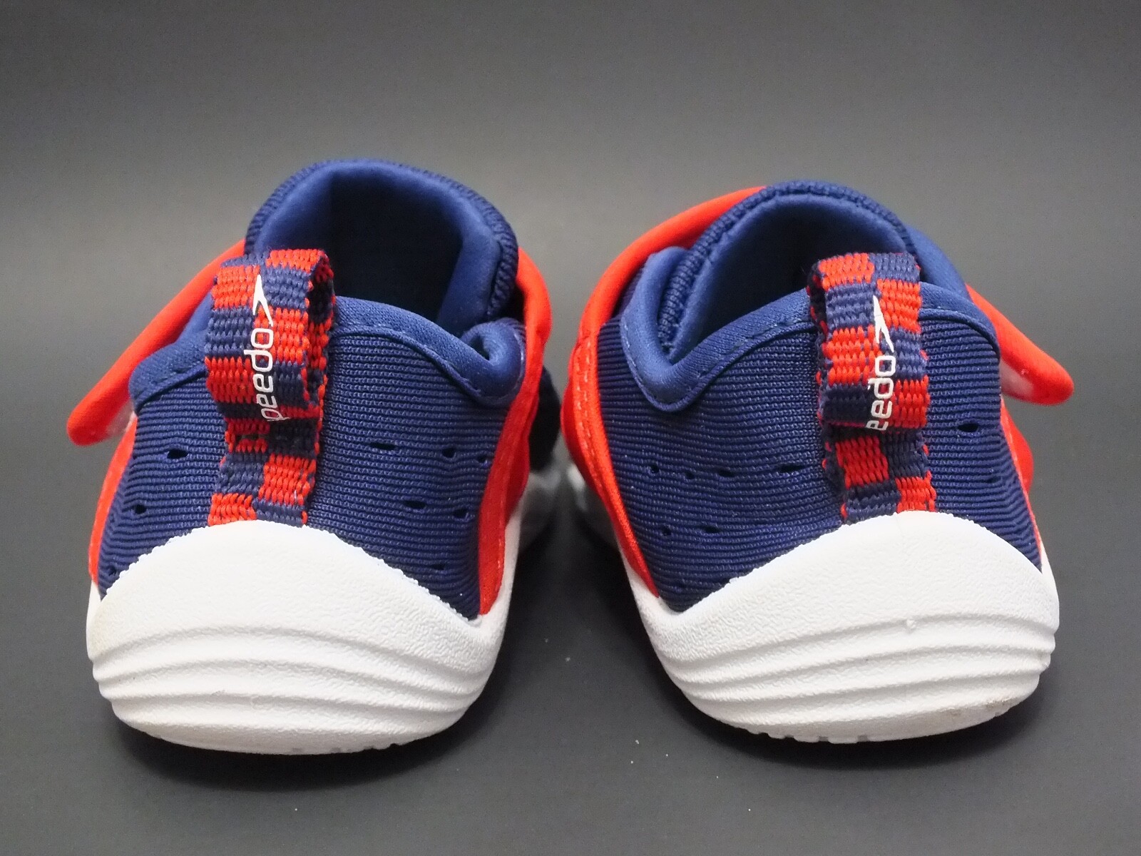 Speedo Toddler’s Explorer Water Shoes Blue/Red/White Sz Large EUC
