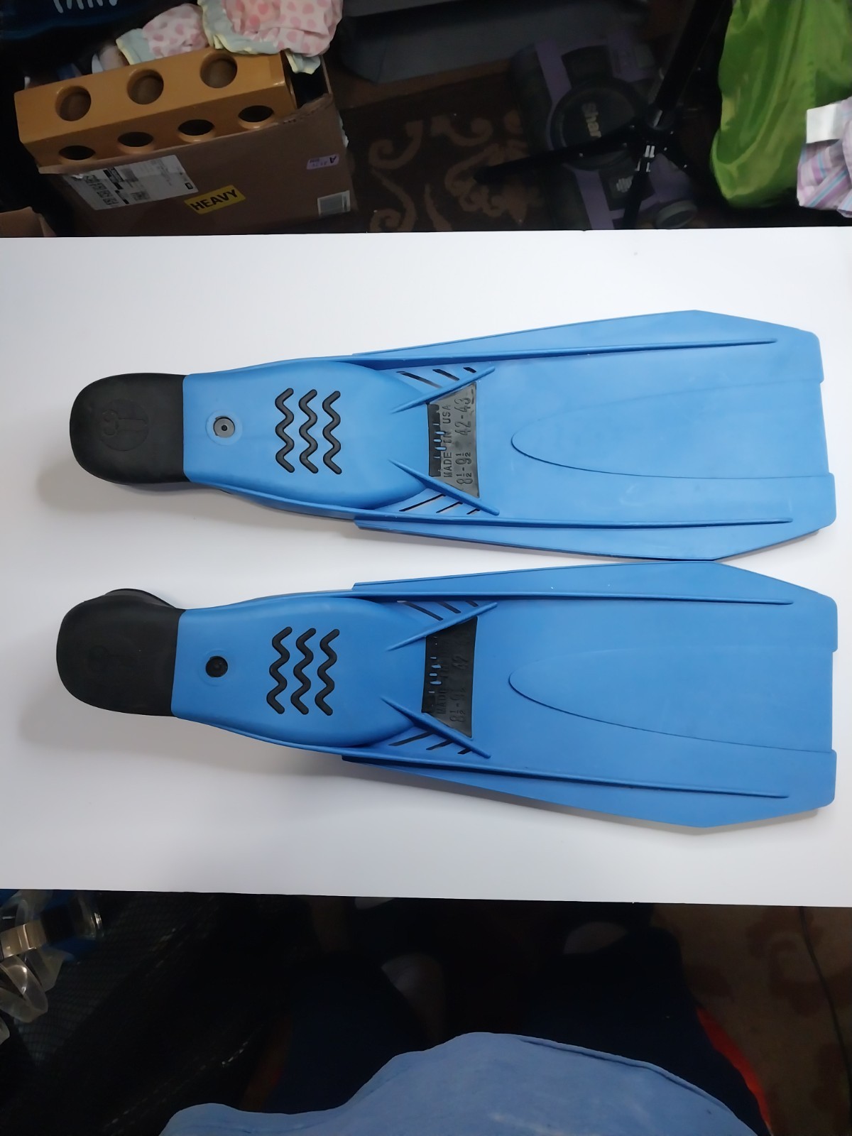 US Divers Pacifica Adult Snorkeling Set Blue Size 8 1/2- 9 1/2 Fins Mask Snorkel