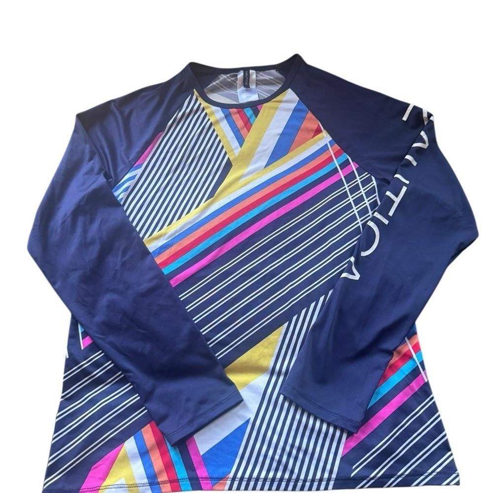 Nautica Women’s Vibrant Striped Long Sleeve Rashguard Tee