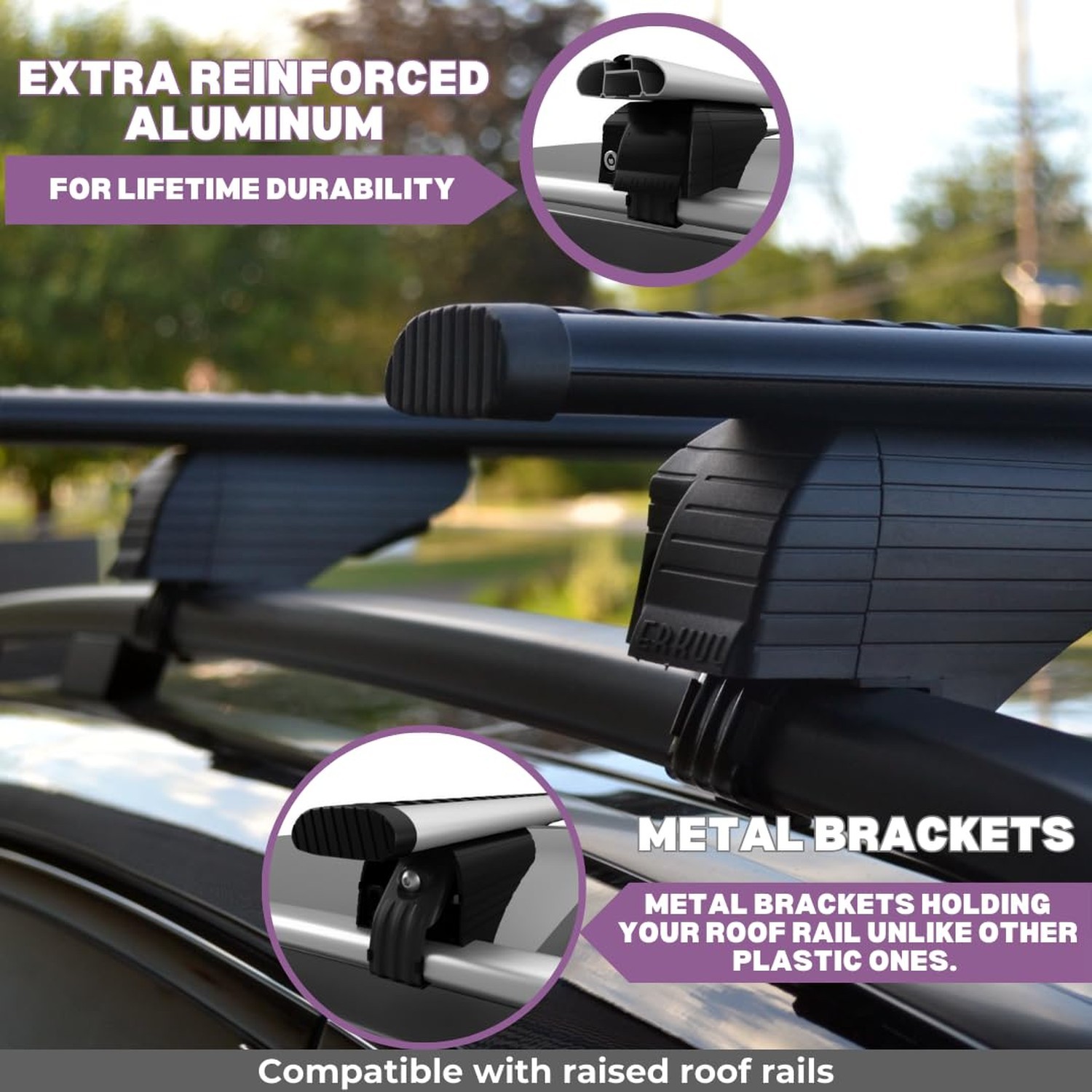 ERKUL Roof Rack Cross Bars for Dodge Journey 2013-2020 | Aluminum Crossbars w…