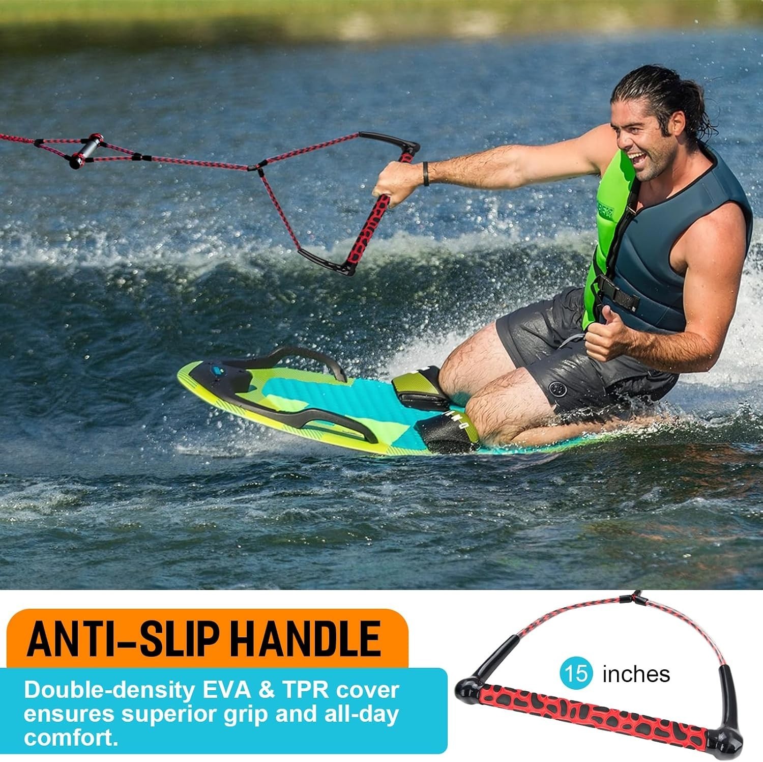 High-Tensile Wakeboard Tow Rope, 2200 Lbs Strength