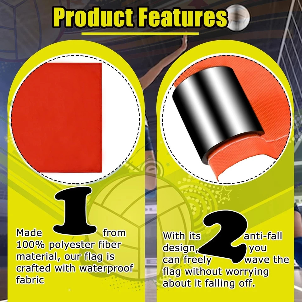 SAWHOX Volleyball Flags Line Judge, 2PCS Referee Red-2PCS