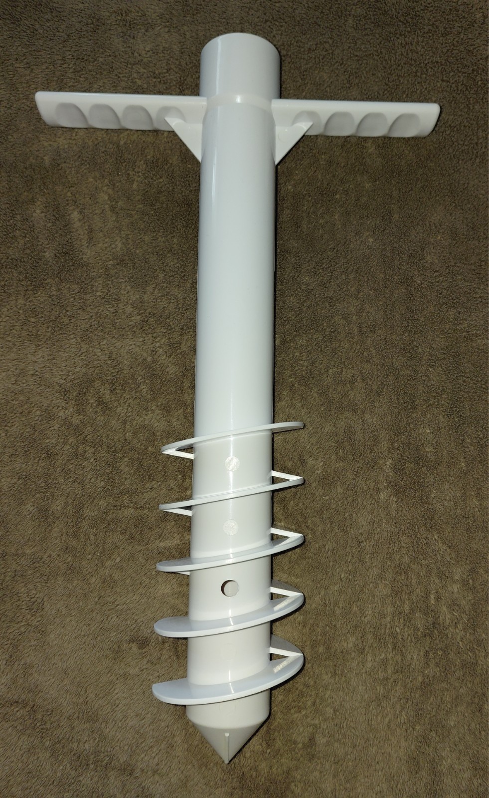 Heavy Duty Beach Umbrella Sand Anchor, Never Rust Plastic, Easy Retention Screw