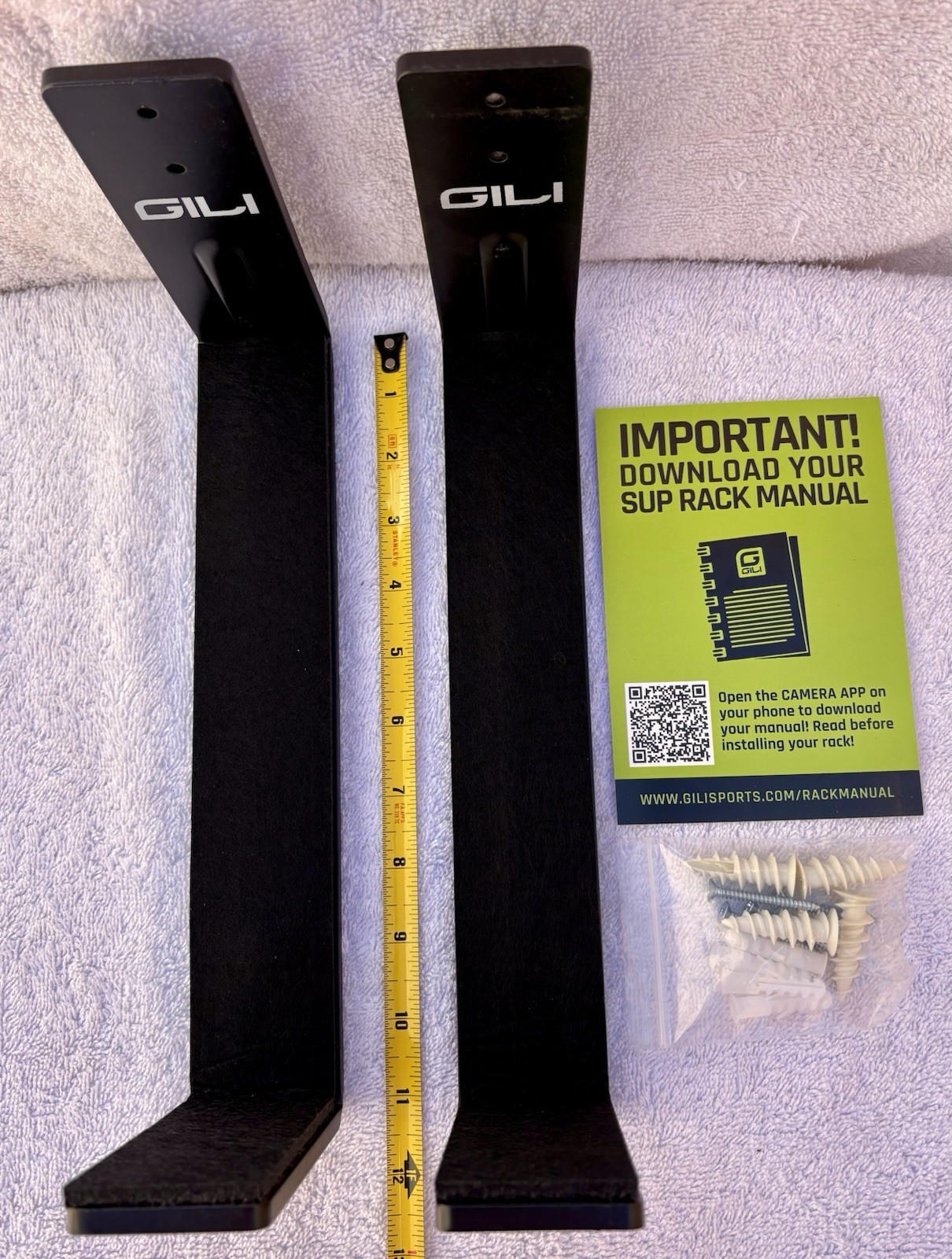 GILI Sports Heavy-Duty Steel SUP Wall Rack Minimalist Paddle Board Mount Black L