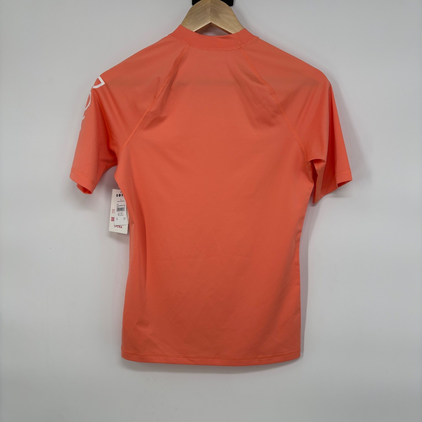 Roxy Womens Whole Hearted Short Sleeve Rashguard M Beach Vacation Coral UPF 50+