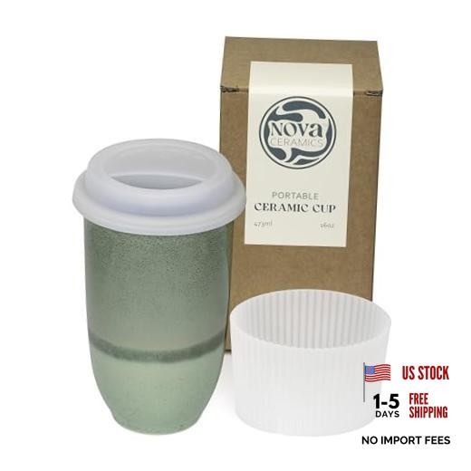 Coffee Travel Mug – Reusable Coffee – Microwave & Dishwasher 16 Ounces Emerald
