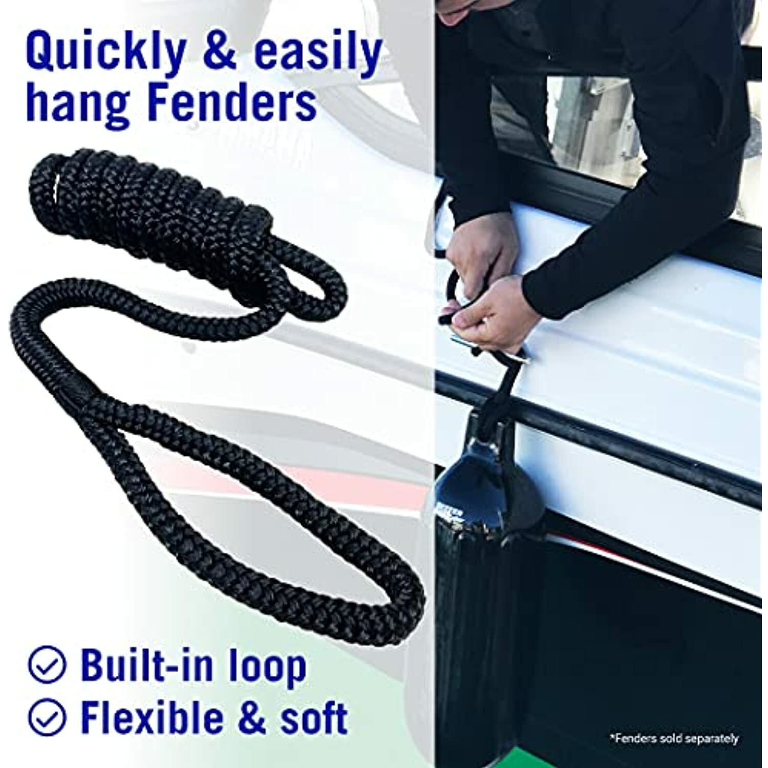 Boat Fender Lines for Boat Bumper Fender Hangers Marine Rope Nylon 6 Feet