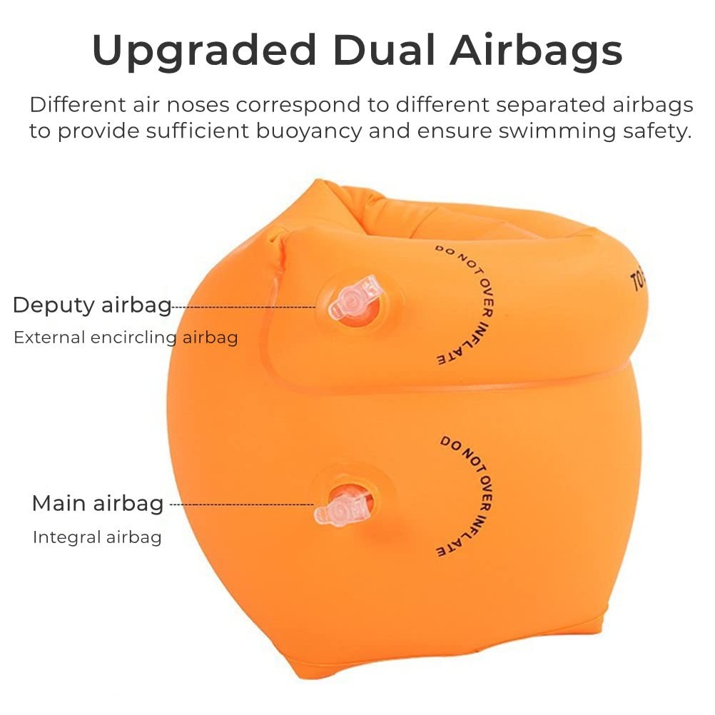 2-4 Pack Arm Floaties for Kids and Adults, Pool Floats, 1 Pair-Orange