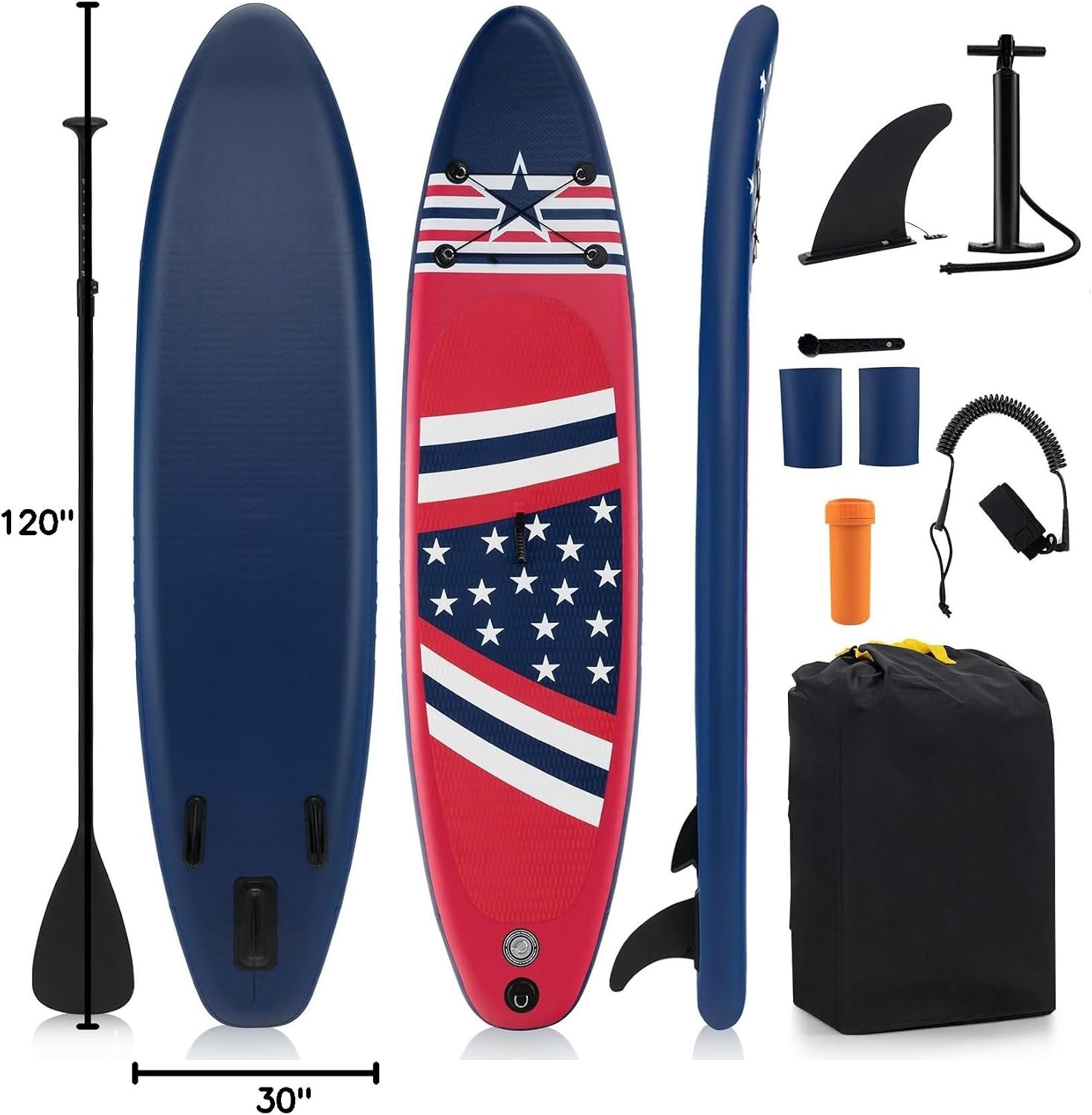Stand Up Paddle Board Inflatable SUP W/ Wide Non-Slip EVA Deck Accessories-Leash