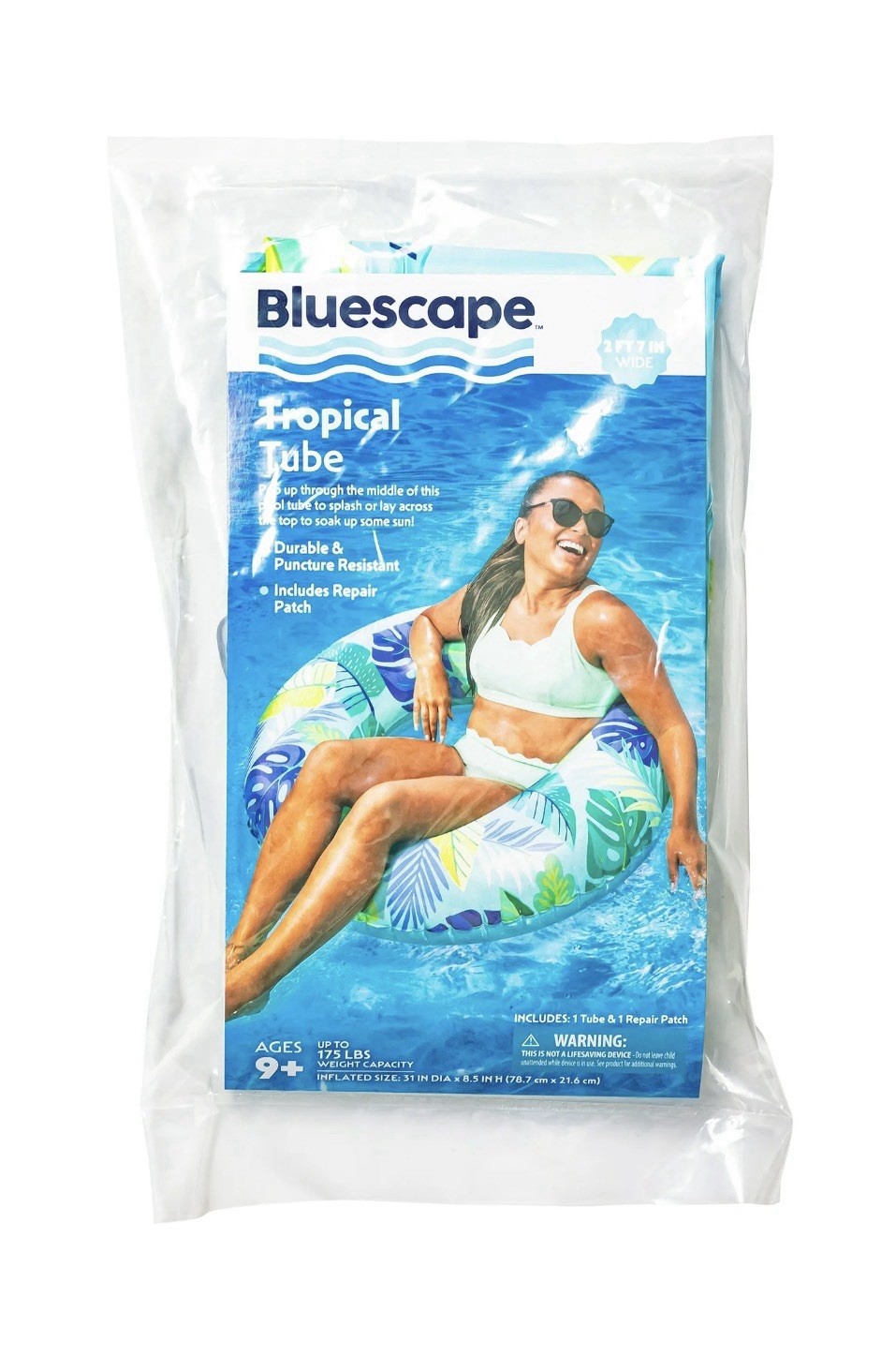 Bluescape Tropical Swim Pool Float Round 2 Feet & 7 Inches Wide 175 Pounds