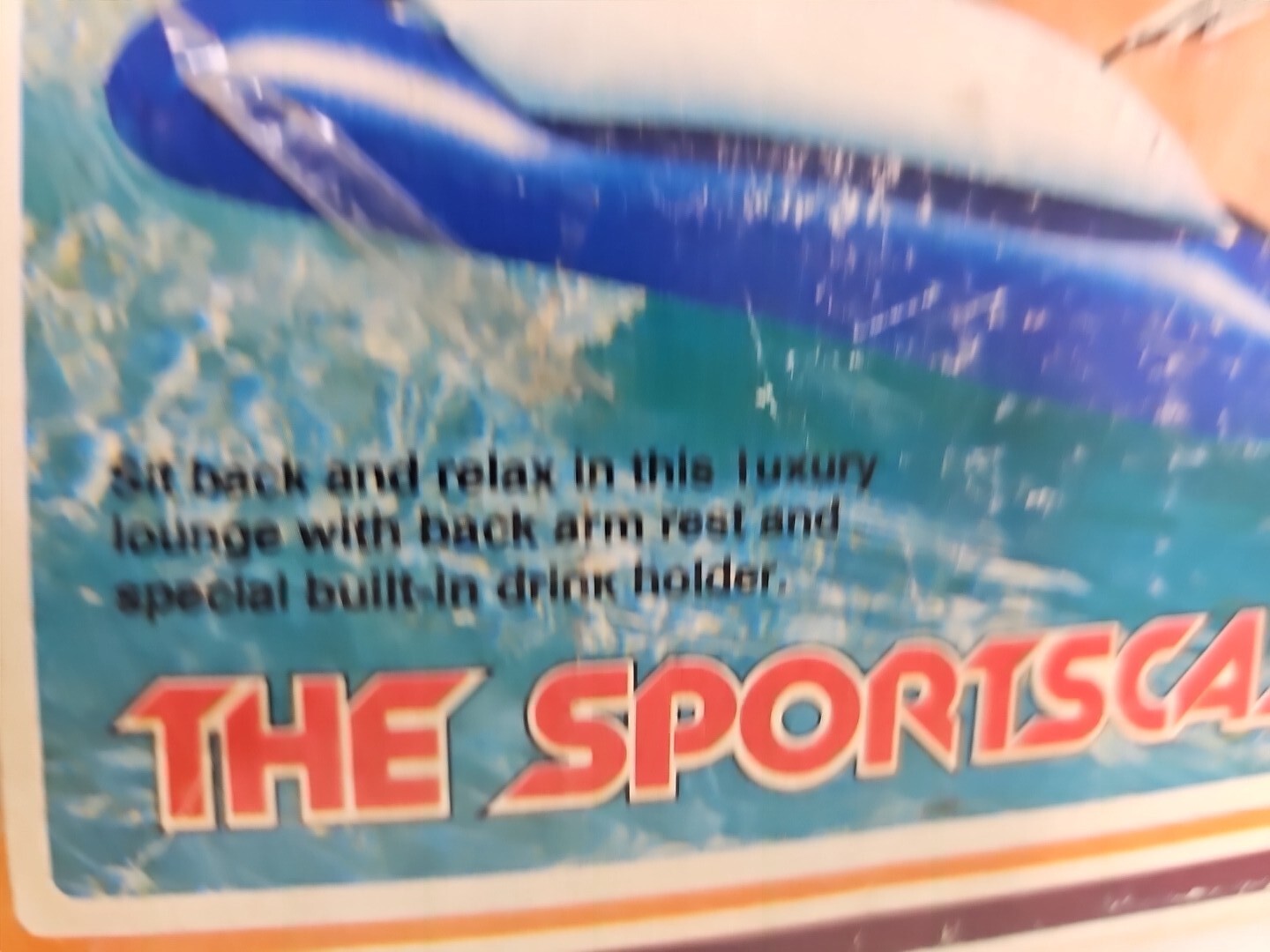 VTG 1980’S Luxury Pool Inflatable Super Cool Lounge Sz. 62″x 35″ THE SPORTSCAST
