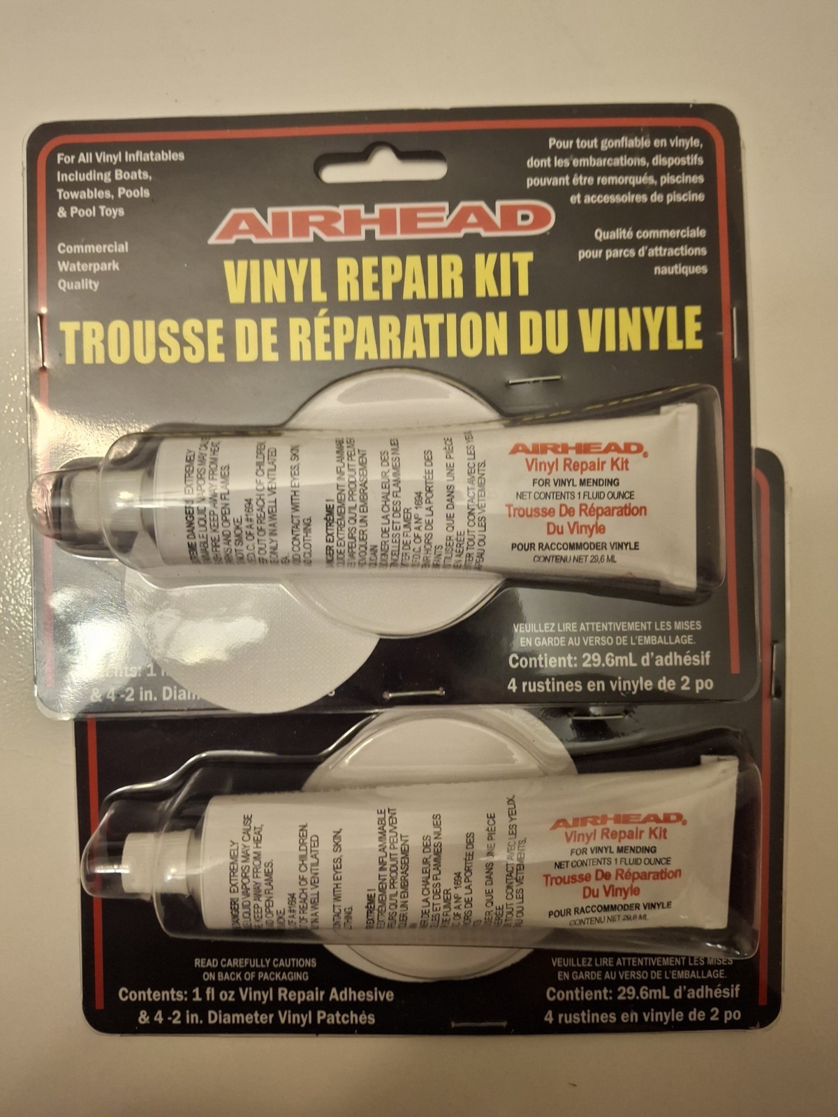 2 Pack Airhead Vinyl Repair kit adhesive patches inflatables – NEW