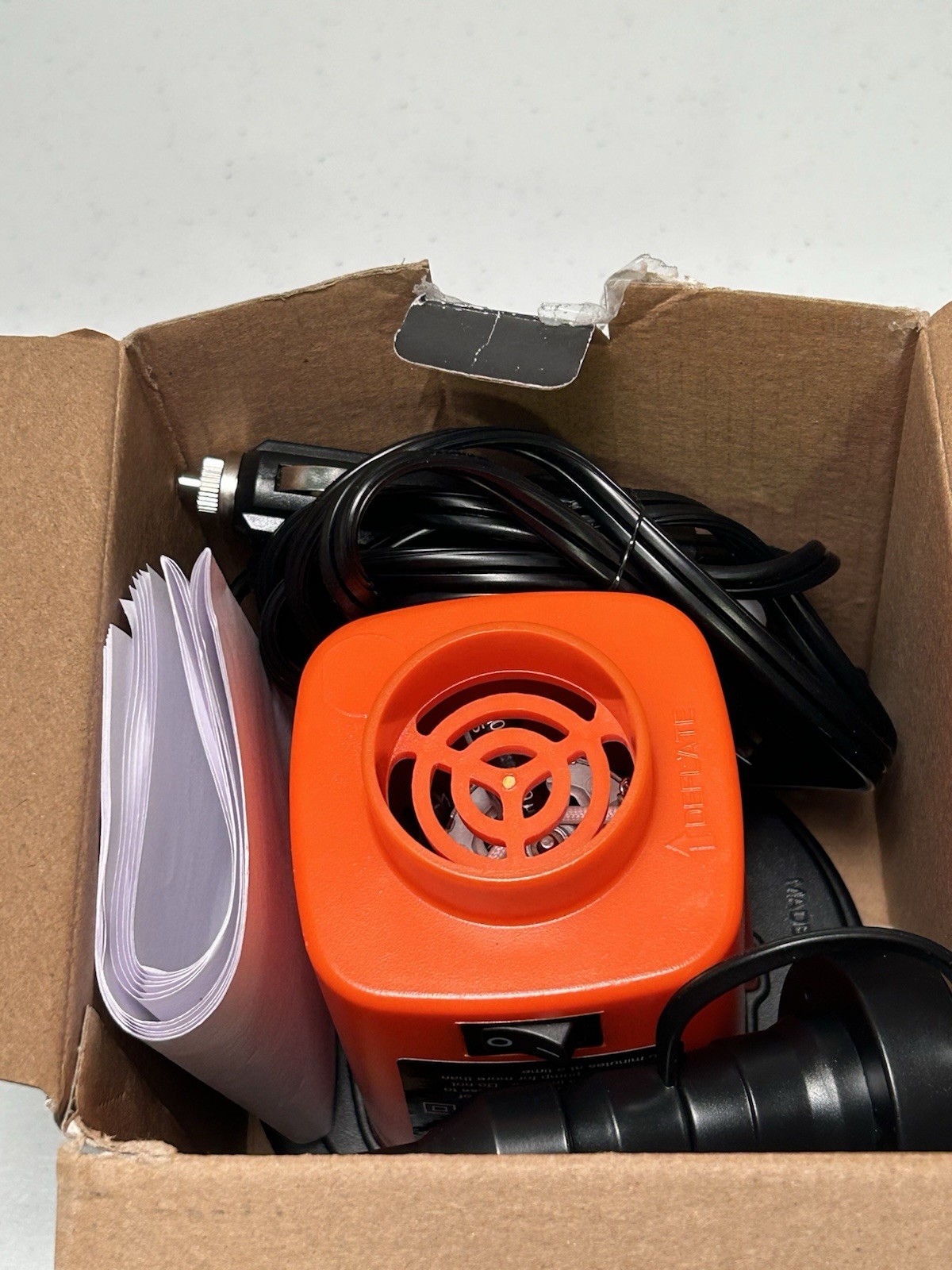 Wow 12V DC Air Pump 1.0 PSI Air Inflator For Inflatables and Towables 10 Ft Cord