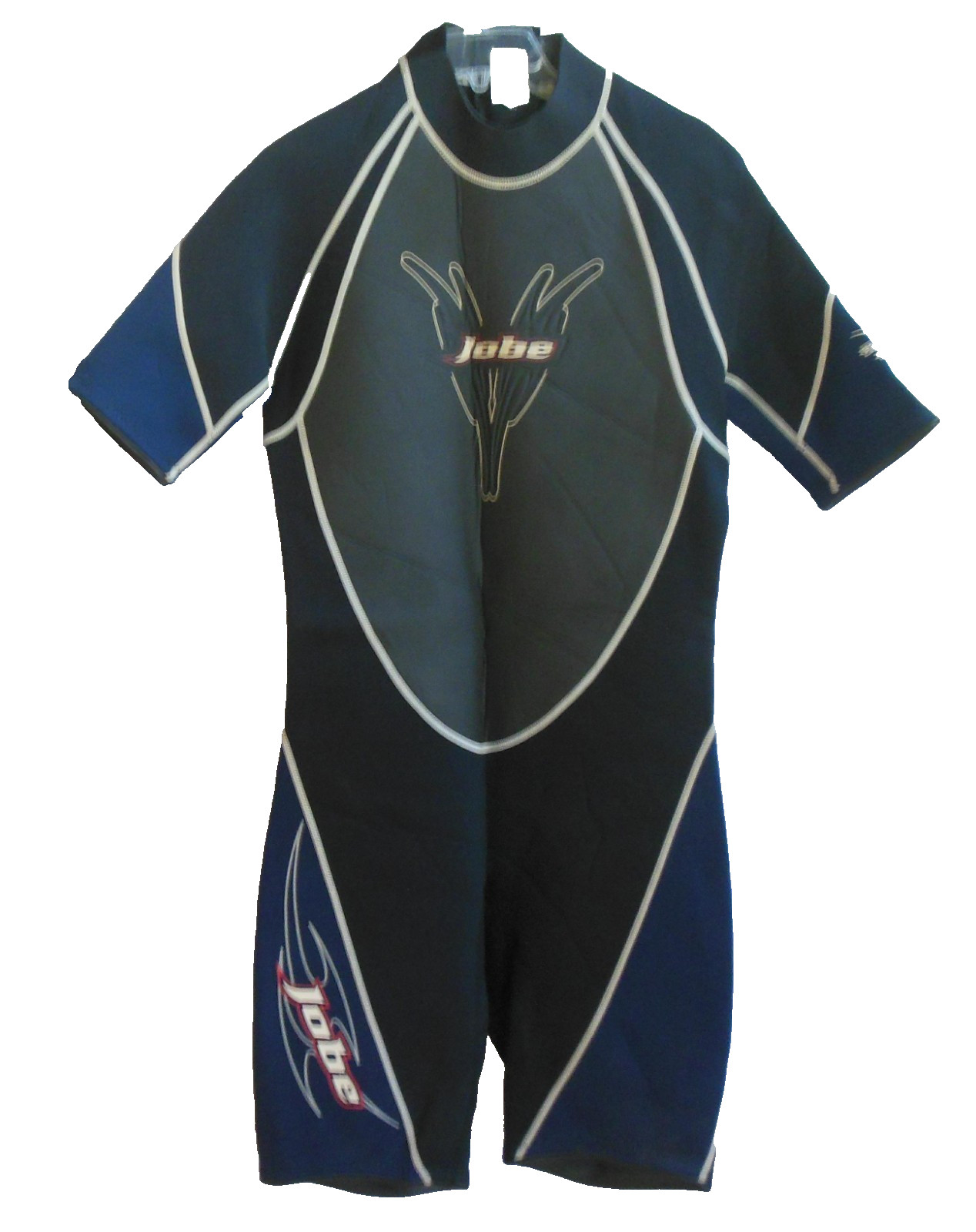 Jobe Wetsuit M-L Navy Blue Gray Black Shorty Spring Short Sleeves Men 3mm GUC