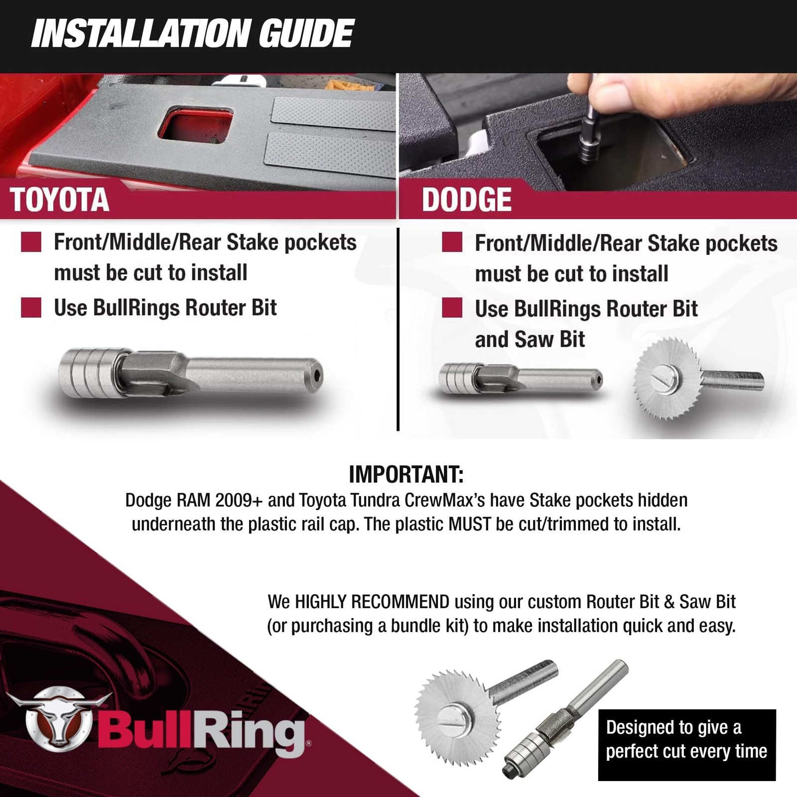 BullRing Stainless Steel Retractable Tie Down Anchors for Truck Bed – Flus