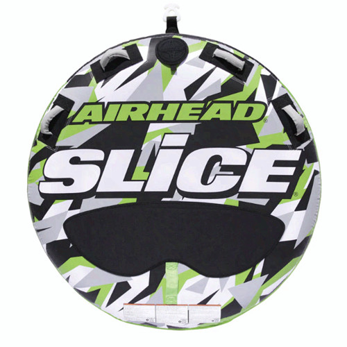 Airhead Slice 2 Rider Towable Tube for Boating Green, easy boarding from the wat