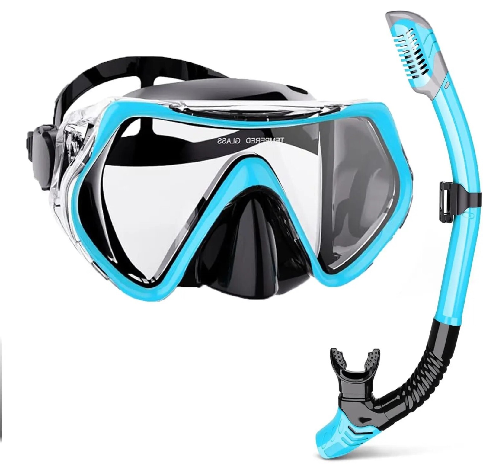 Adult Tempered Glass Diving Set Scuba Anti-Fog Goggles and Snorkeling Mask Tube