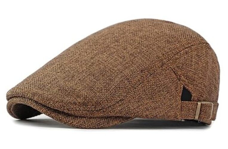 DIYDECAL Mens Flat Cap Newsboy Cap Adjustable Ivy Driving One Size Coffee