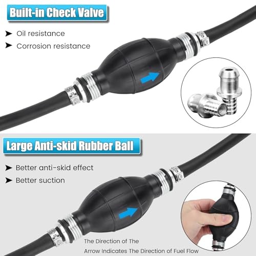 5/16″ 8mm Fuel Line Assembly, 6.8FT Marine Outboard Boat Motor RVs Fuel Gas