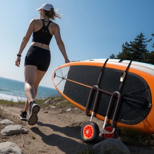 Kayak Cart, 150 lbs Load Capacity, Stand Up Paddle Board Trolley with 10-inch So