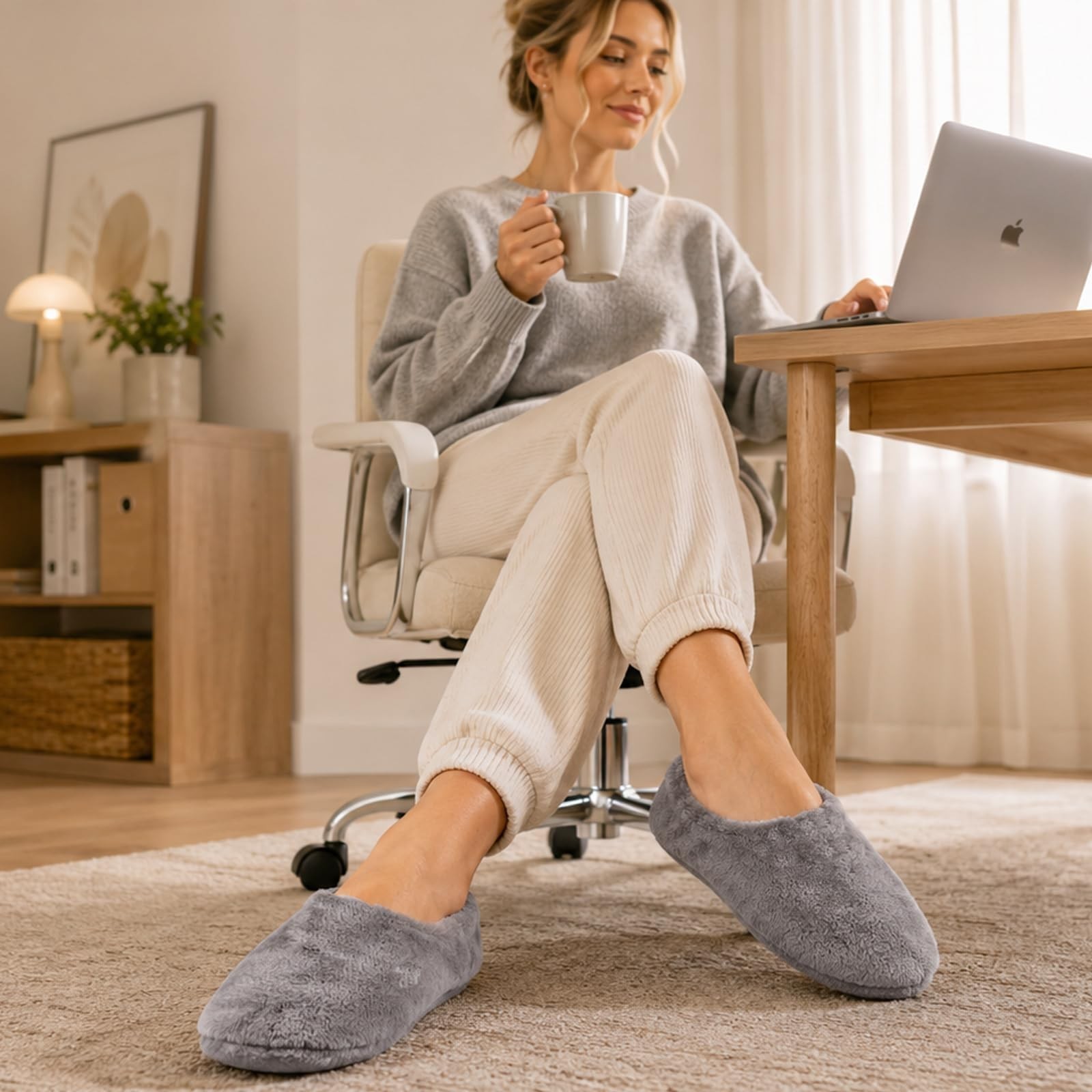 Slipper Socks for Women, 2 Pair Slipper Socks with Grips for Woman, Non Slip …