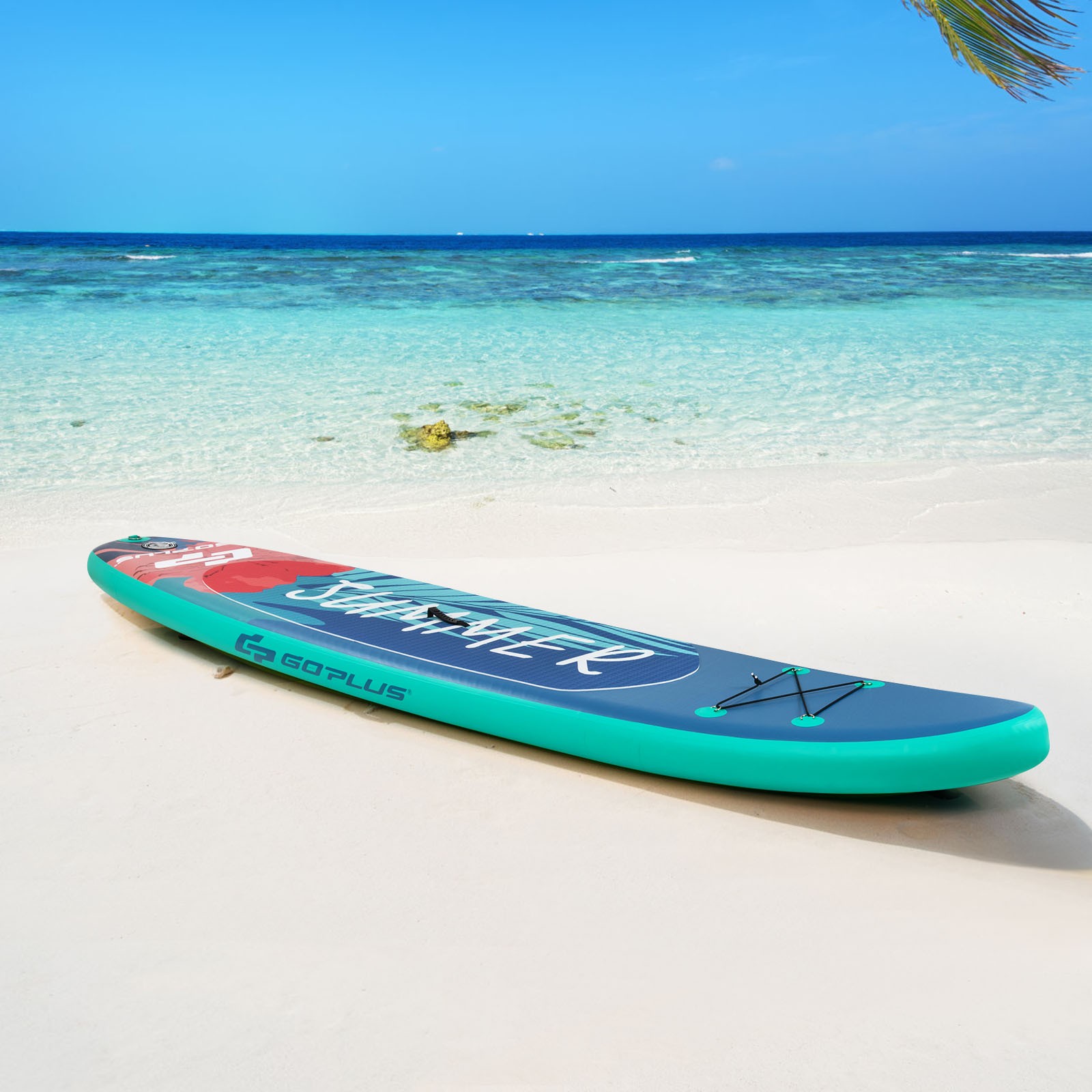 Costway 11ft Inflatable Stand Up Paddle Board W/ Backpack Leash Aluminum Paddle
