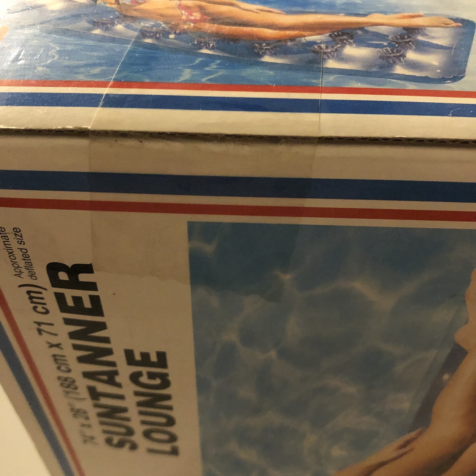 Vintage Intex The Wet Set Suntanner Lounge 74×28 Blue Inflatable Pool Raft 1999