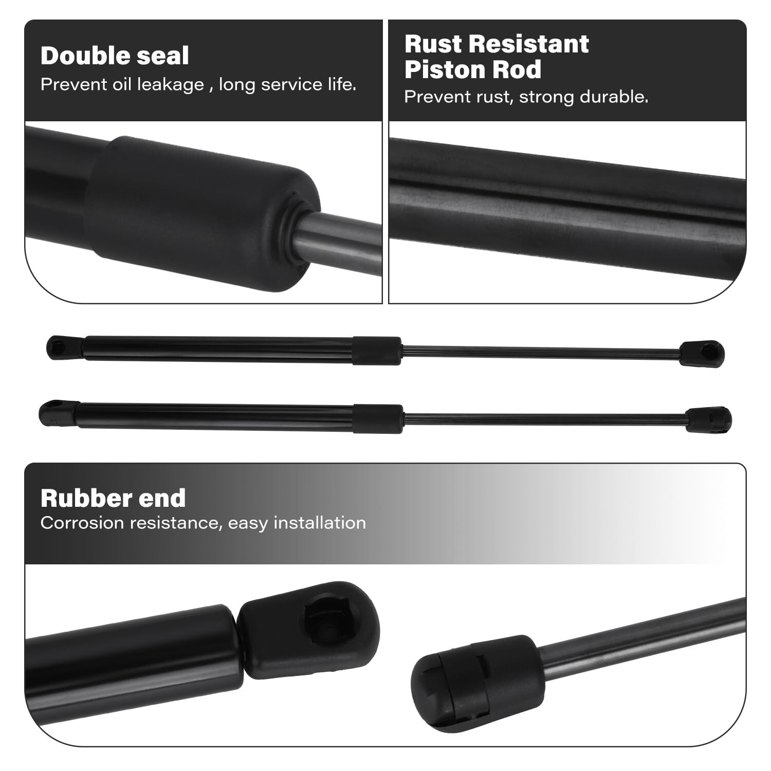 Hood Struts Stainless Steel Bolt-in System Compatible with Wrangler JL 2018-2…