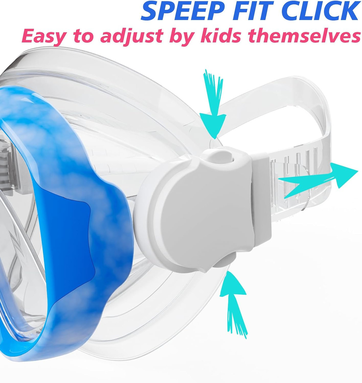 Kids Snorkel Mask Set for Ages 5-15, Tempered Glass Lens, Adjustable Fit, Dry