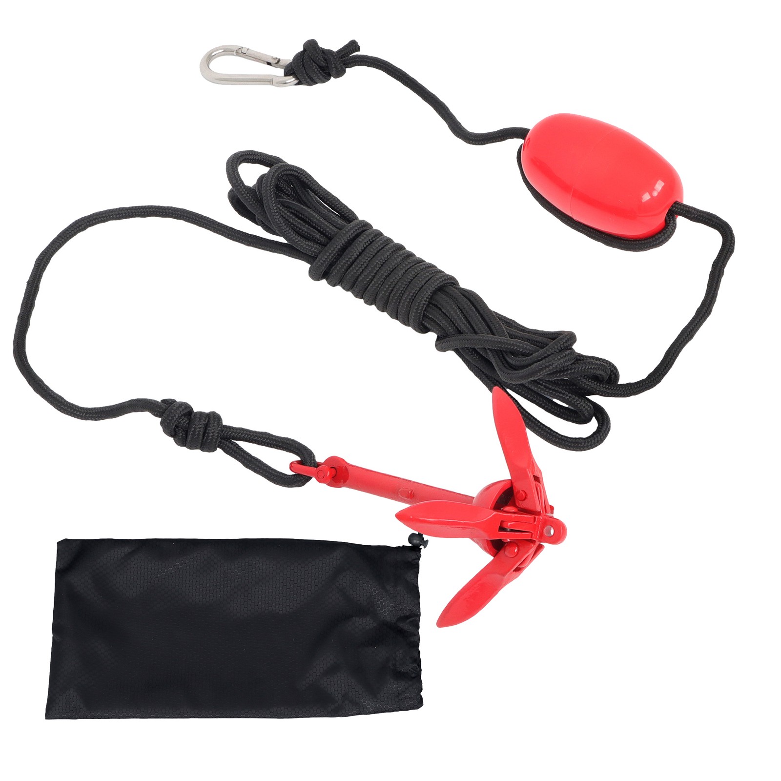 Complete Folding Anchor Kit With 26.2 ft Rope & Buoy For PWC Boat Kayak Canoe