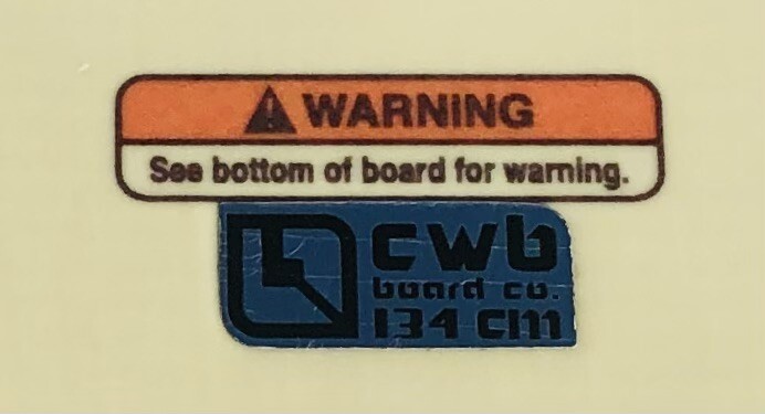 CWB Board Company Pure Wakeboard 134 cm Board Only With CWB Skater 1.9” Fins